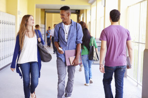 students in a diverse high school
