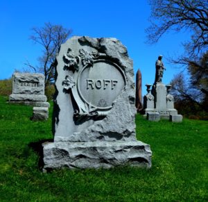 headstones in a cemetery